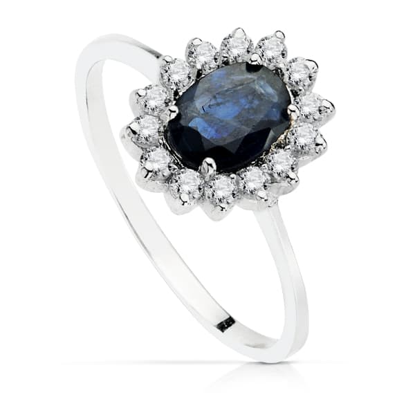 Anillo Oro Blanco 18K Circonitas