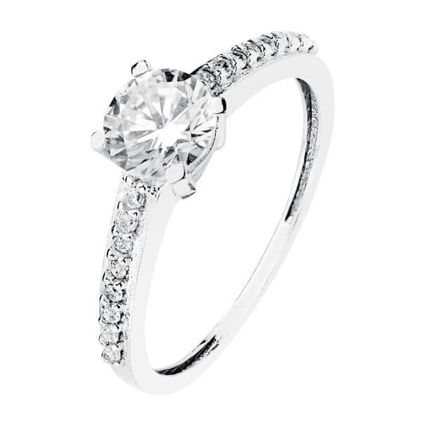 18K guld zirkon solitaire ring