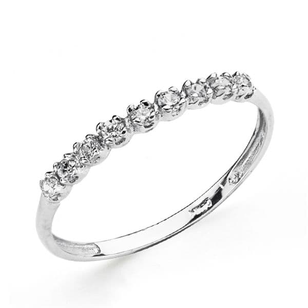 Anillo Oro Blanco 18K Circonitas