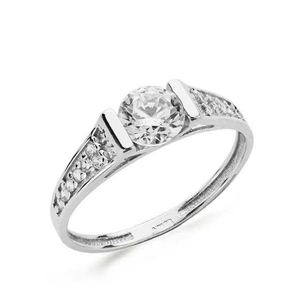 18K vitguld Solitaire Ring
