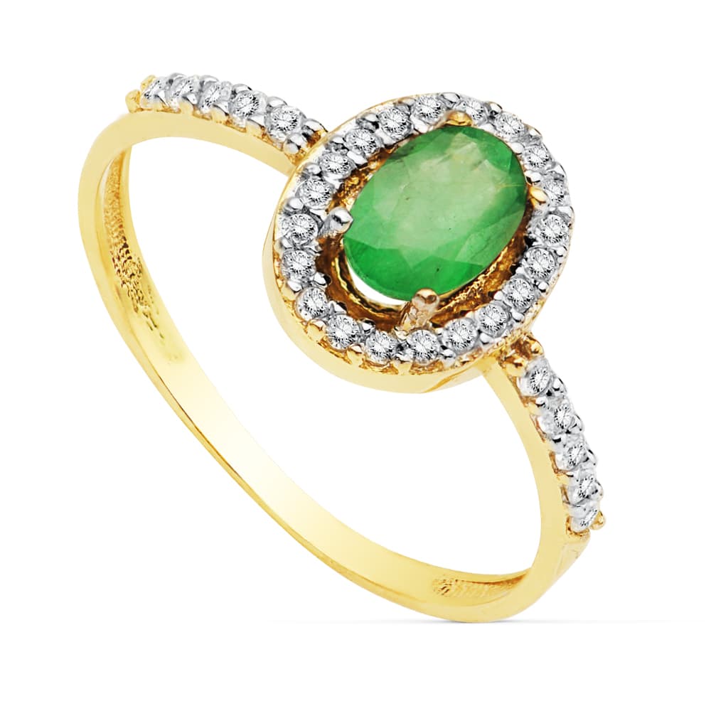 18K guld zirkon ring 6X4MM