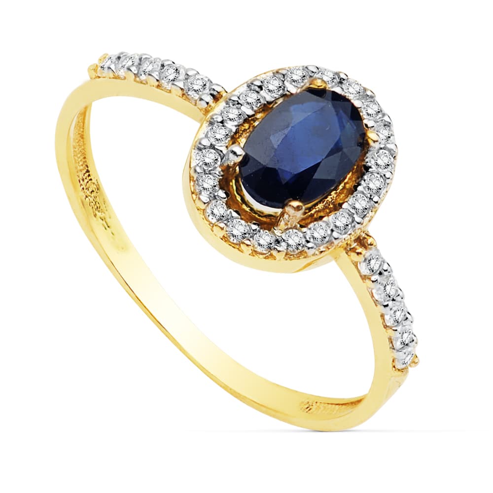 18K guld zirkon ring 6X4MM