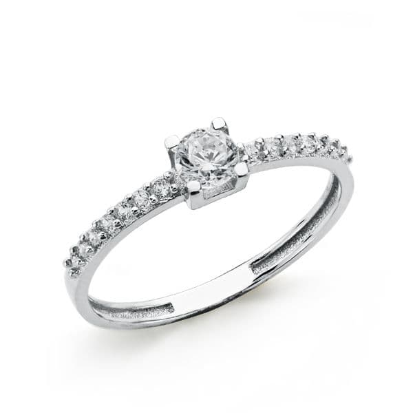 18K guld zirkon Solitaire Ring