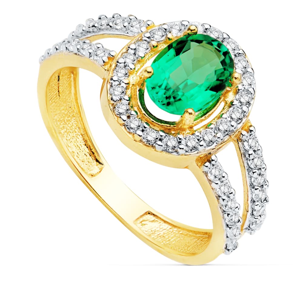 18K Bague Emeraud 0.79 Ct en Or