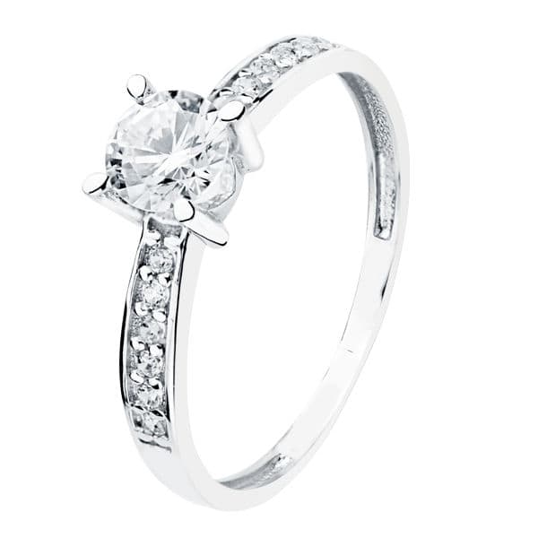 18K gul guld zirkon solitaire ring