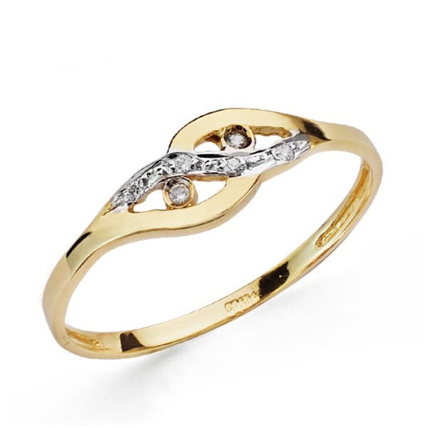 Ring aus 18-karätigem, zweifarbigem Gold mit Zirkonen