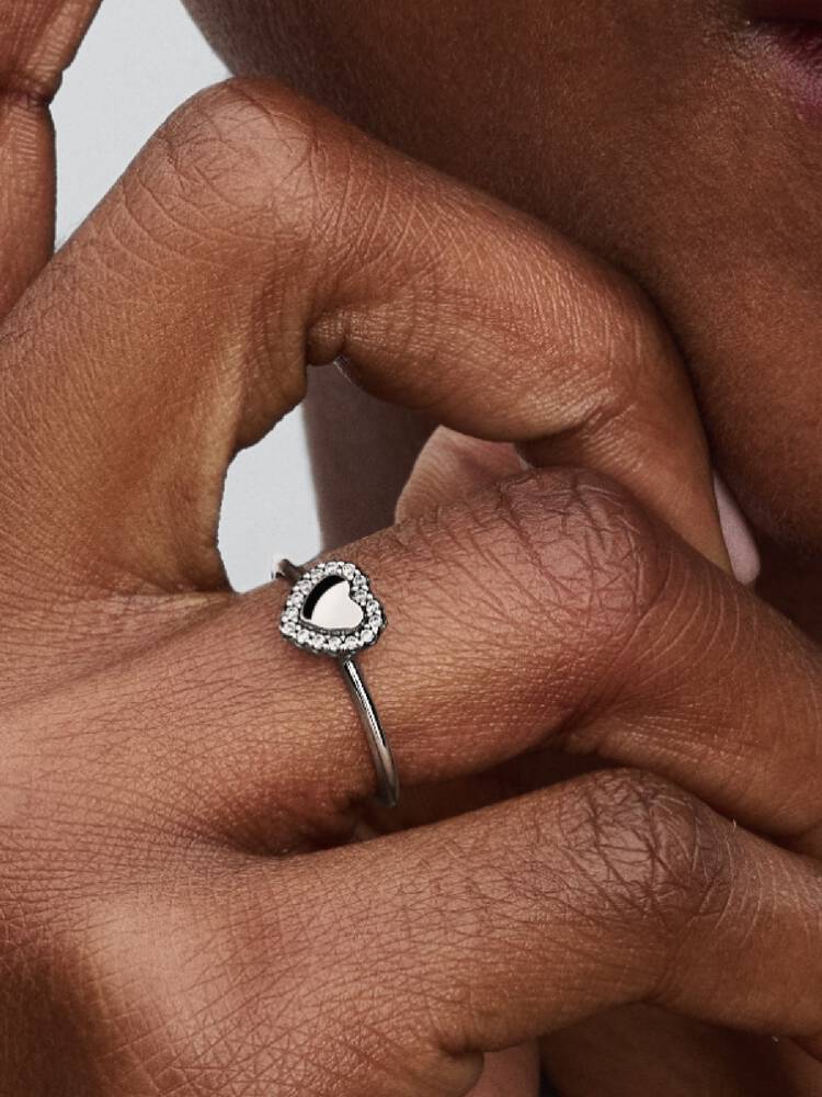 Ring Pandora - Engravable Heart Halo | 193801C01
