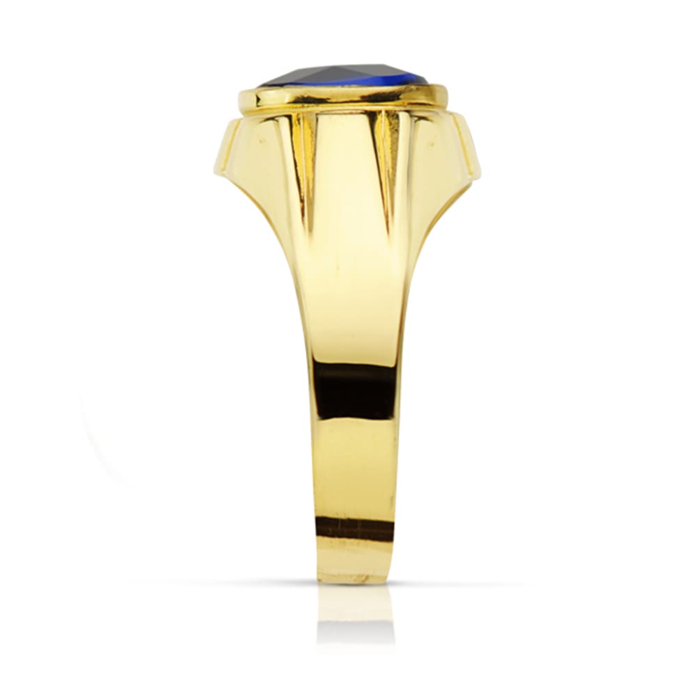 18K Chevalier Homme en Or Jaune Zircon S