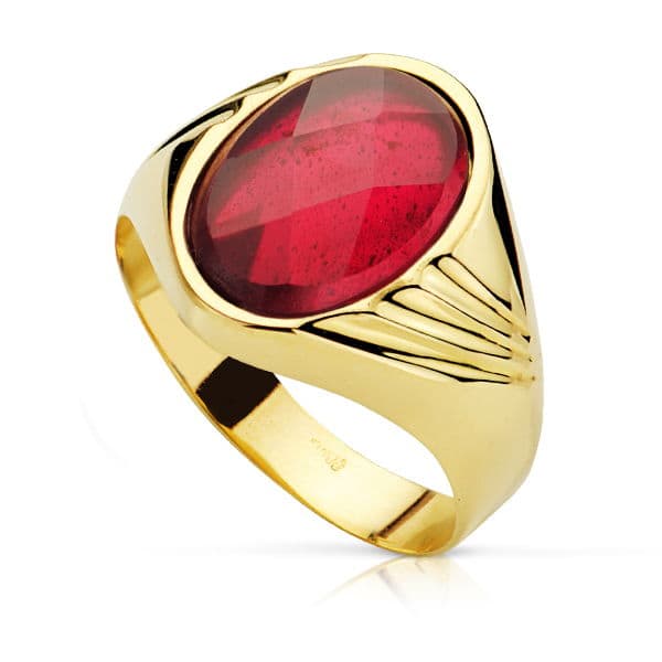 Chevalier 18K sárga arany ovális kő rubin spinel 14X10 mm