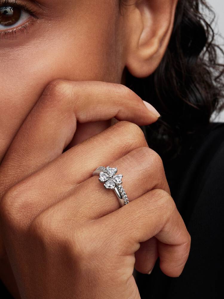Pandora Ring - Separable Four-Leaf Glittering Clover | 194507C01