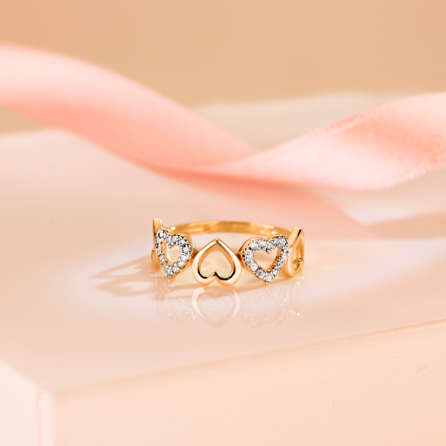18K Two-Tone Gold Heart Ring