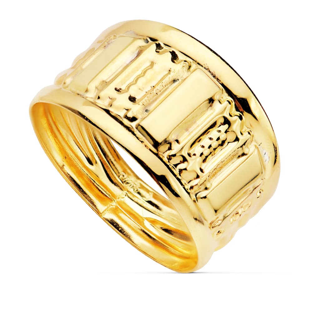 18K Gul Guld Facet Ring 10 mm