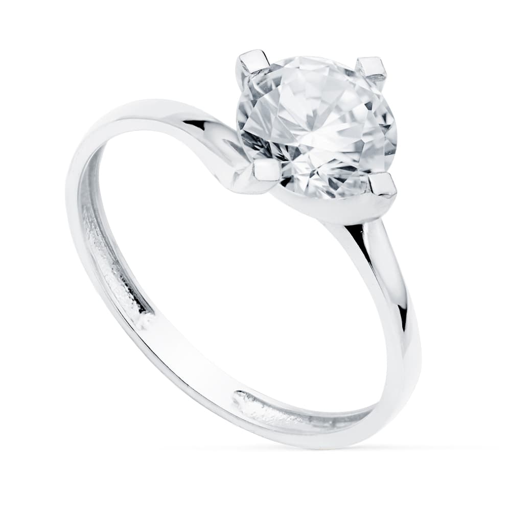 18K Guld Zirkon Solitaire Ring 7 mm