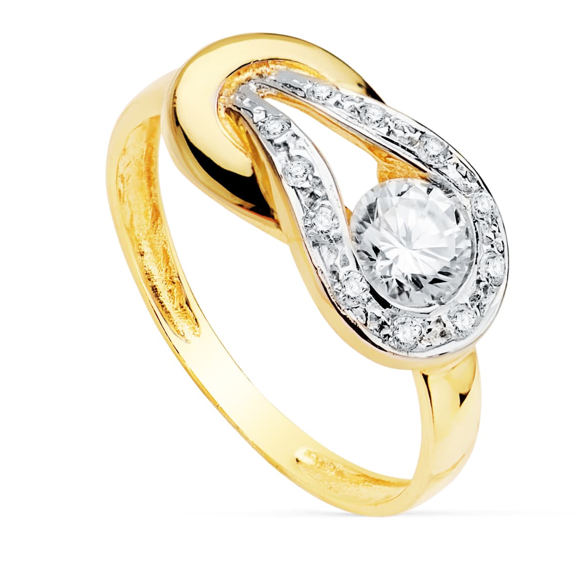 18K Bague en Or Blanc