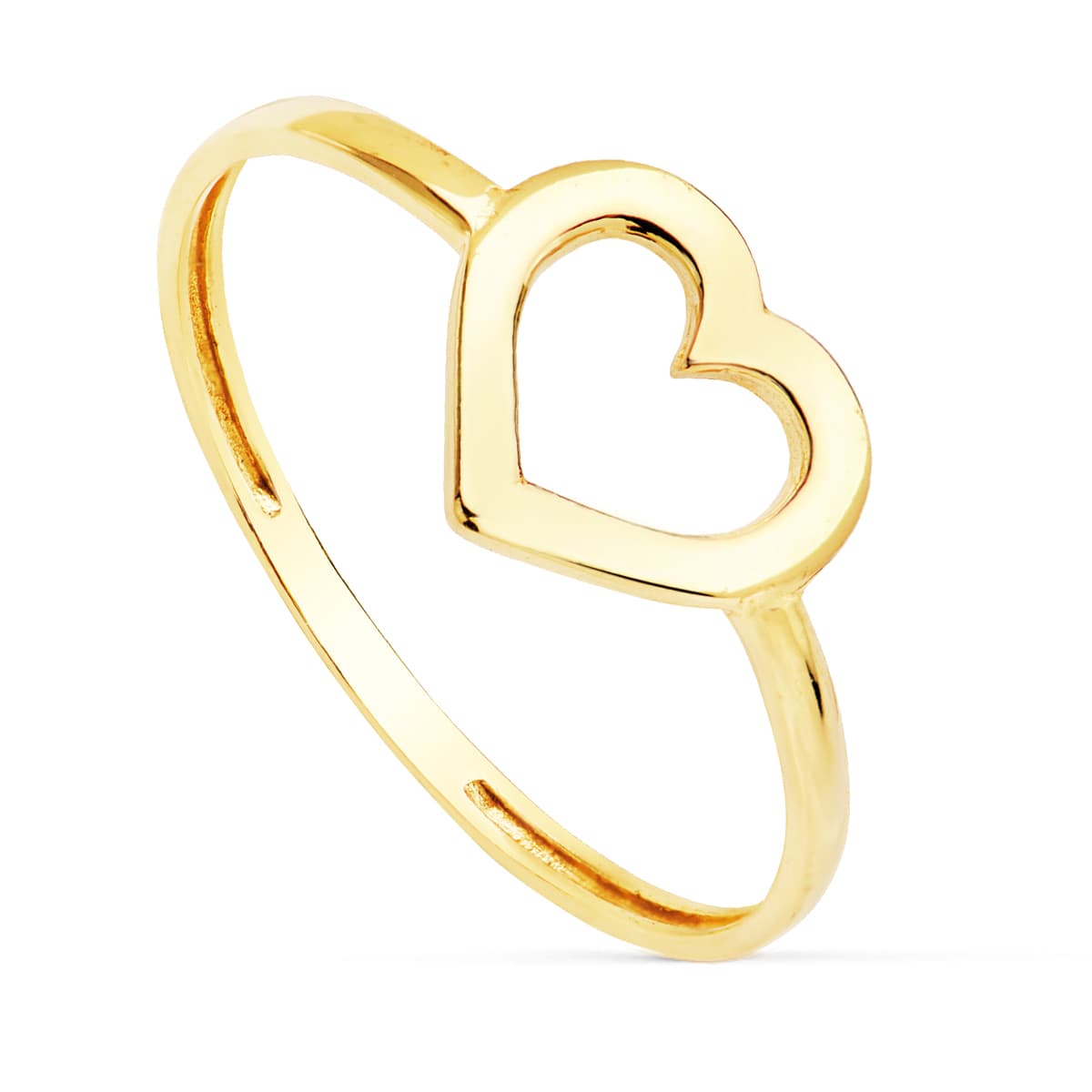 18K gul guld hjertering 9 mm