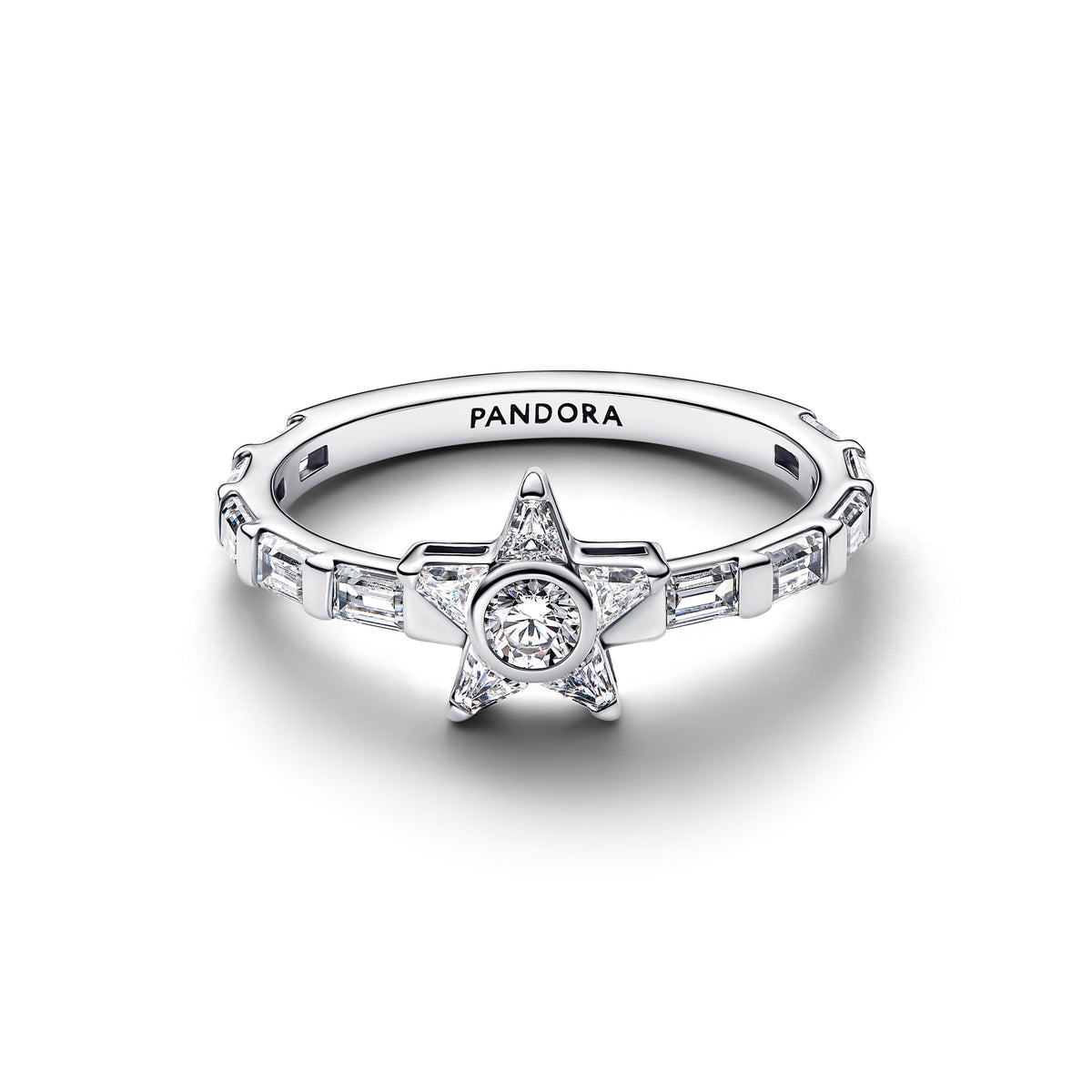 Bague Baguettes et Étoile Scintillante Argent – vue 2