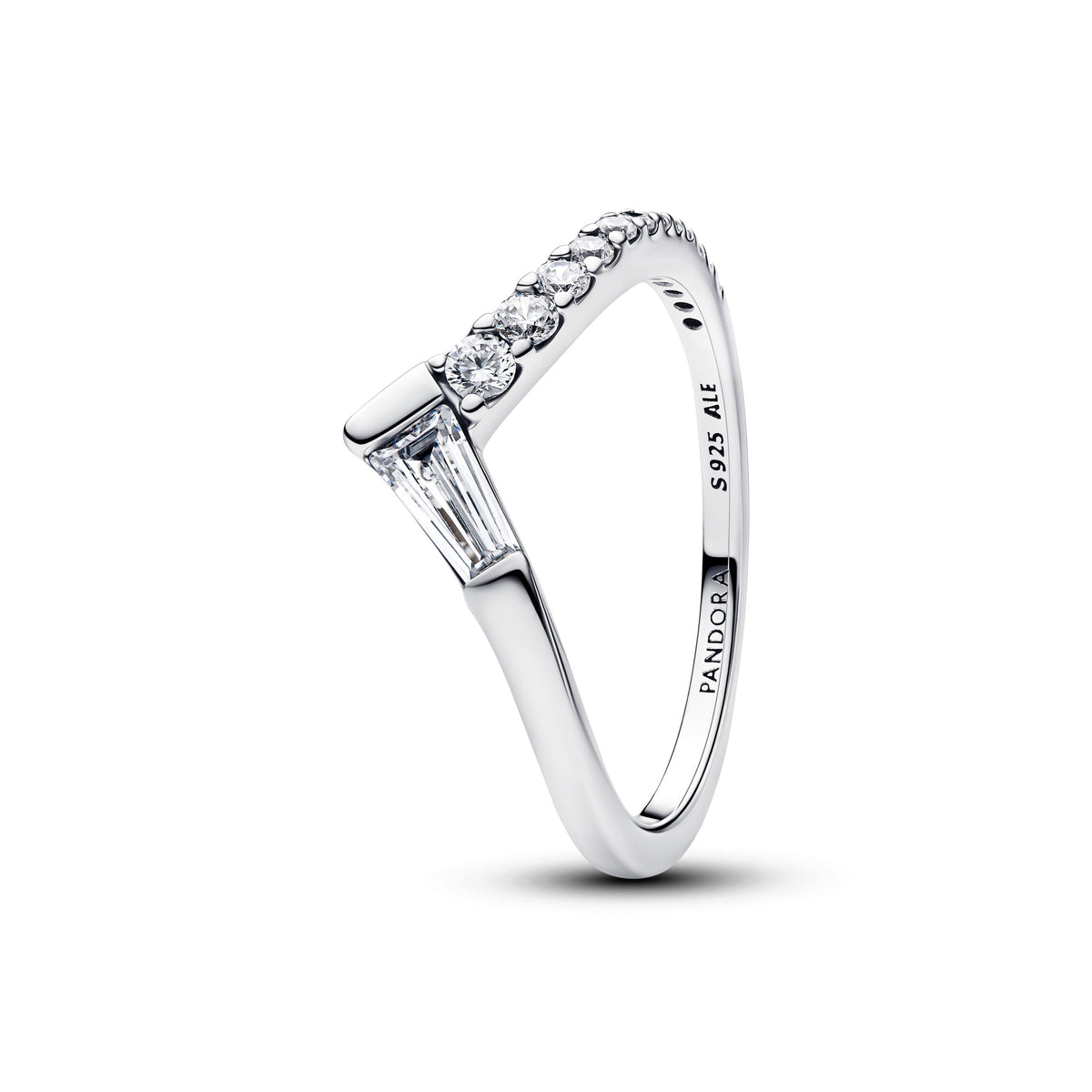 Anneau Diadème Pavé et Baguette Argent