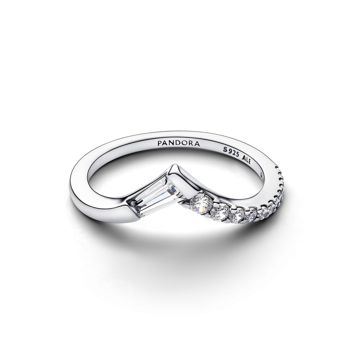 Anneau Diadème Pavé et Baguette Argent – vue 2