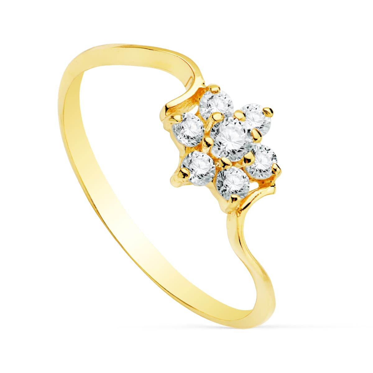 18K Yellow Gold Zircon Ring