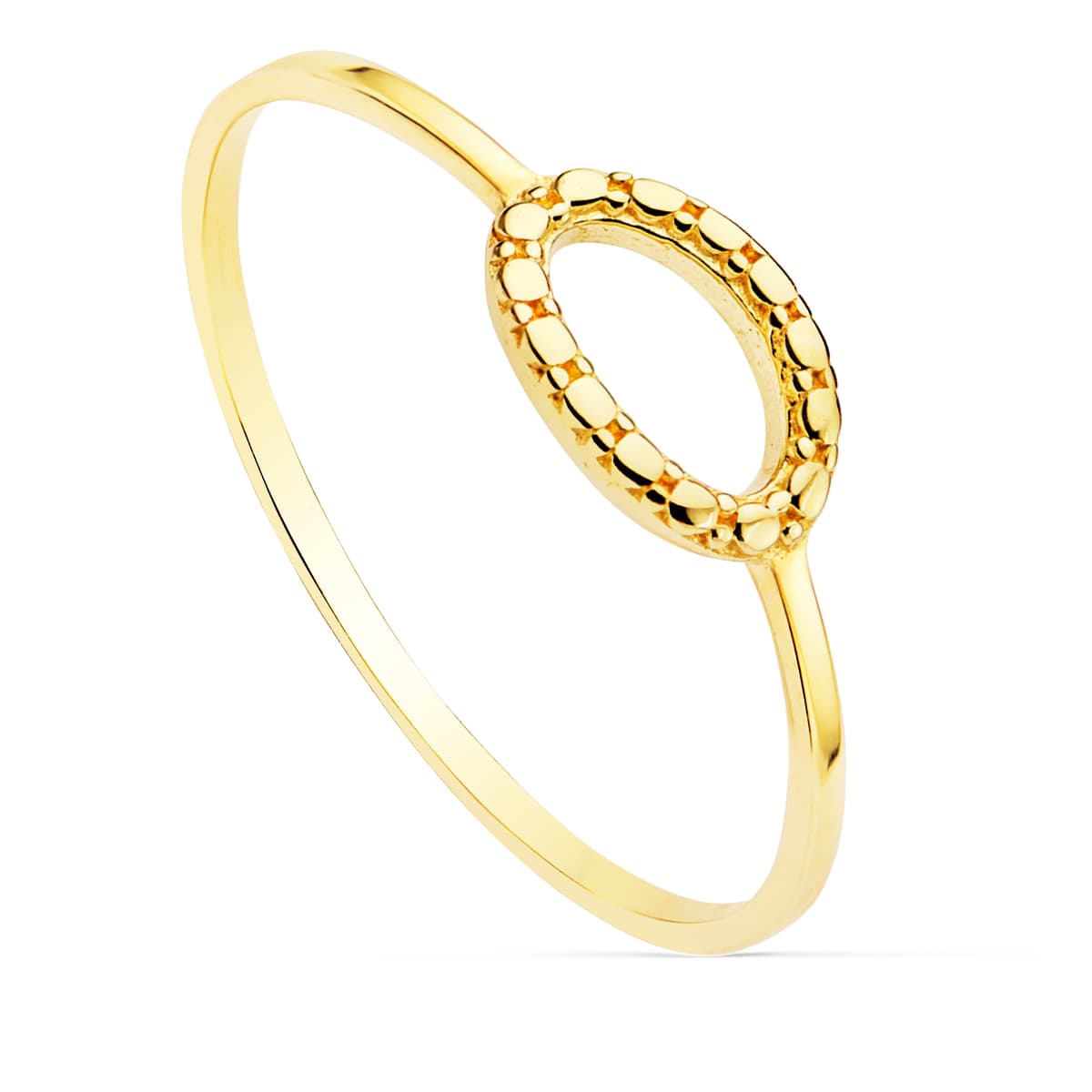 18 Ayar Sarı Altın Yüzük Oval Desen 8X5 mm