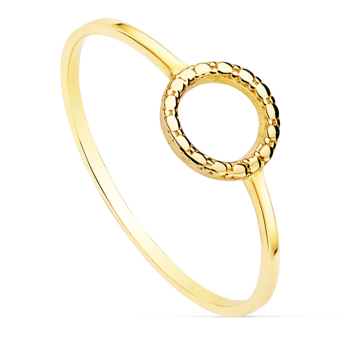 Anel em ouro amarelo 18K Motf redondo 7,5 mm