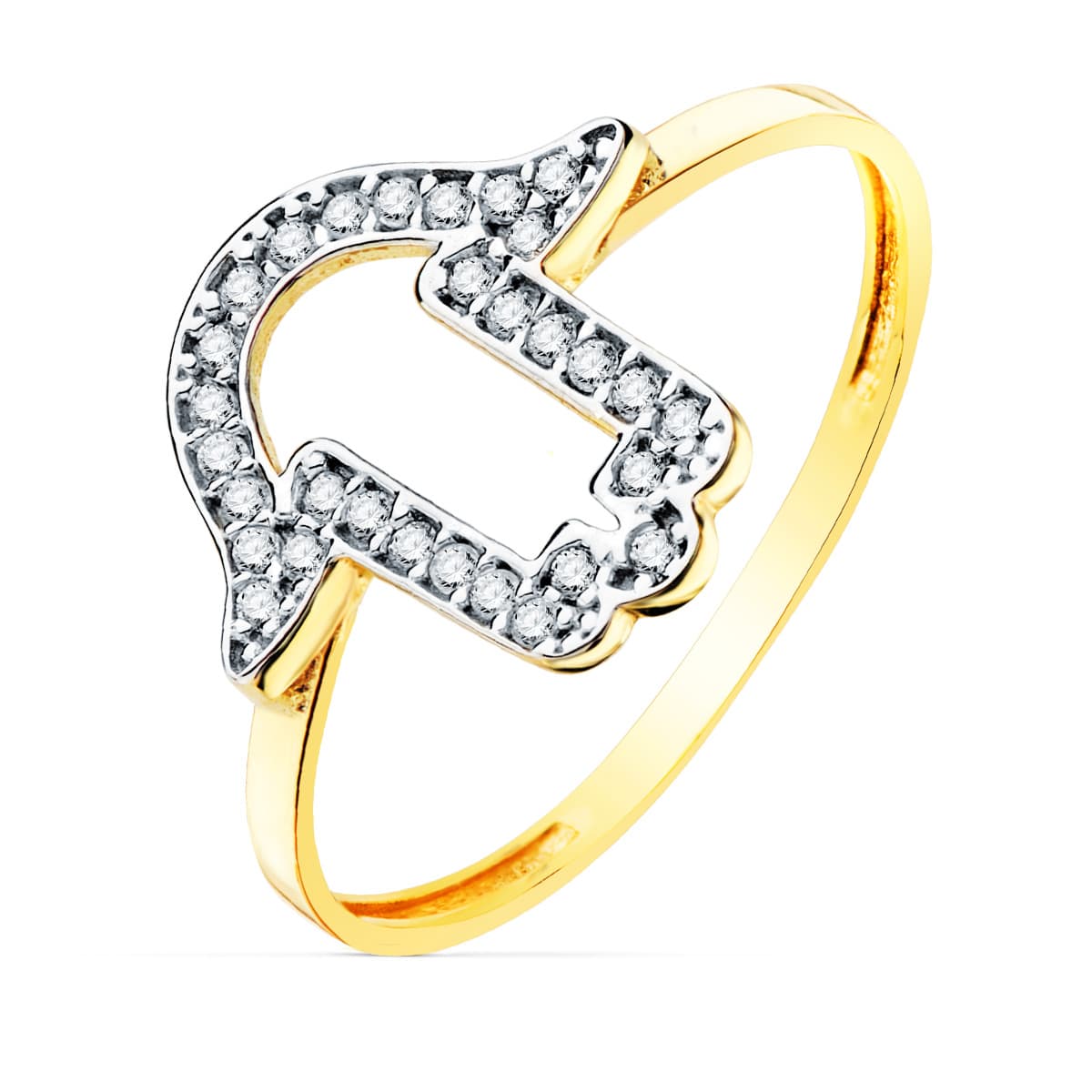 Fatma-Handring aus 18 Karat Gelbgold, 13 x 13, Ringbreite 1,2 mm