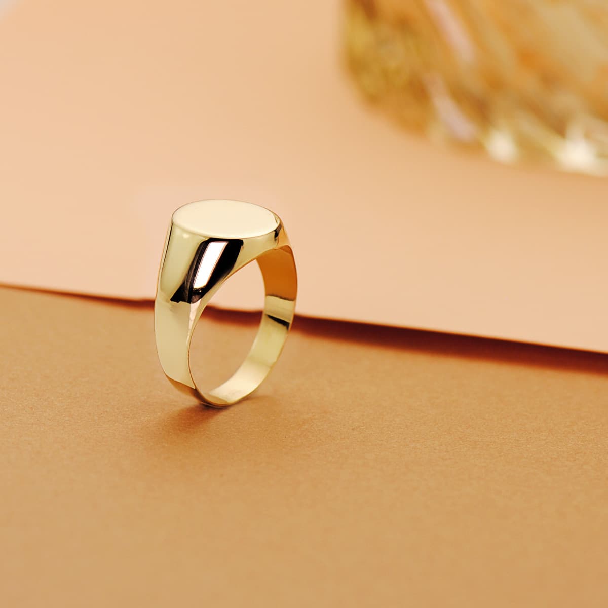 18K Gulguld Oval Signetring 13X10 mm