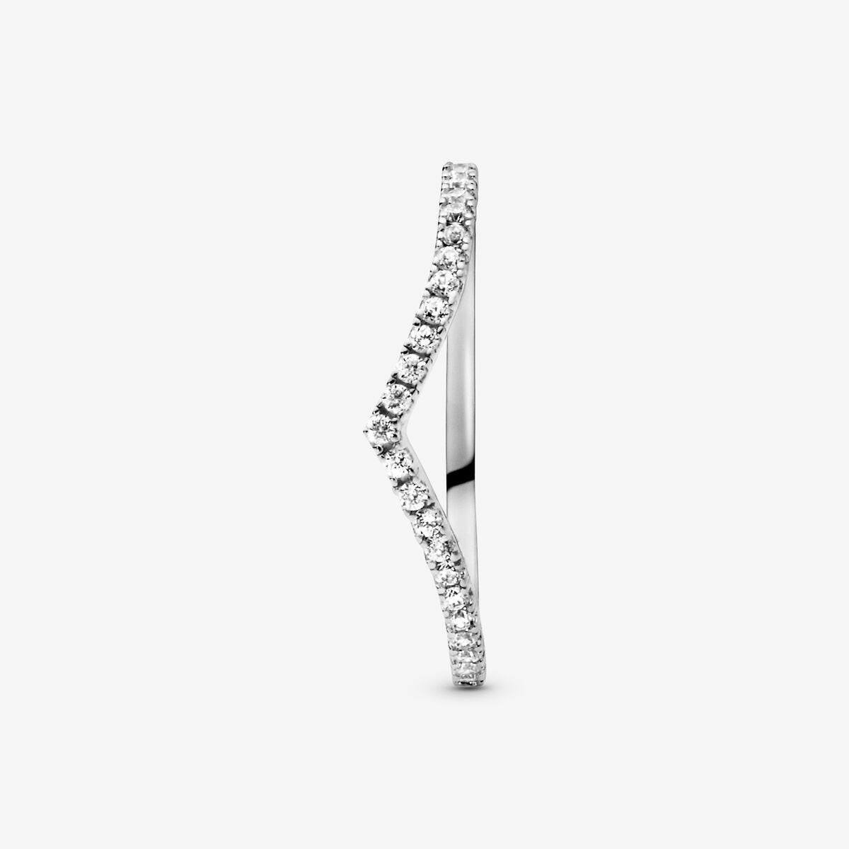 V - White &amp; Silver - Pandora Ring