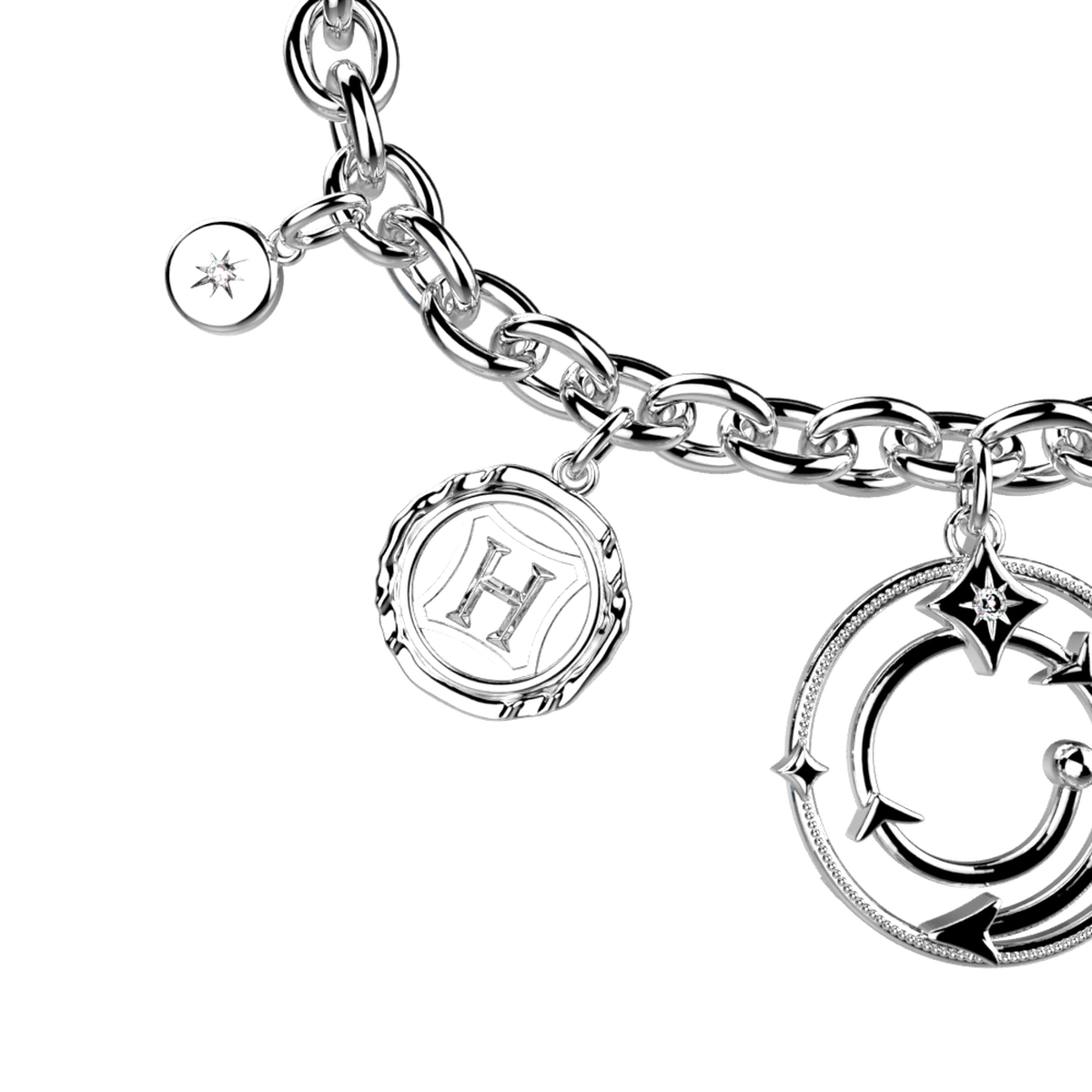 Bracelet chaîne Enchantement perles de verre argenté – Les Georgettes x Harry Potter – vue 2