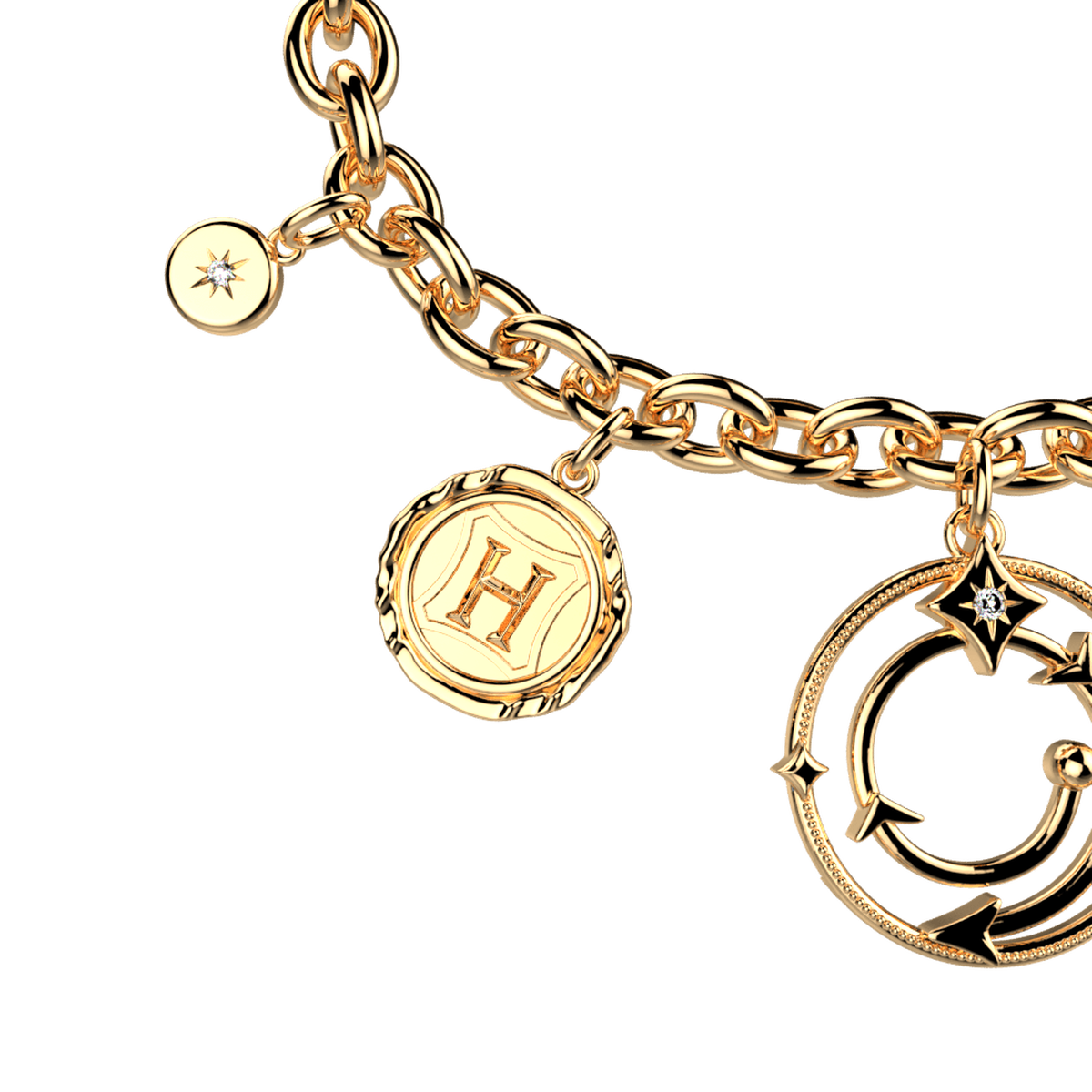 Bracelet chaîne Enchantement perles de verre doré – Les Georgettes x Harry Potter – vue 2