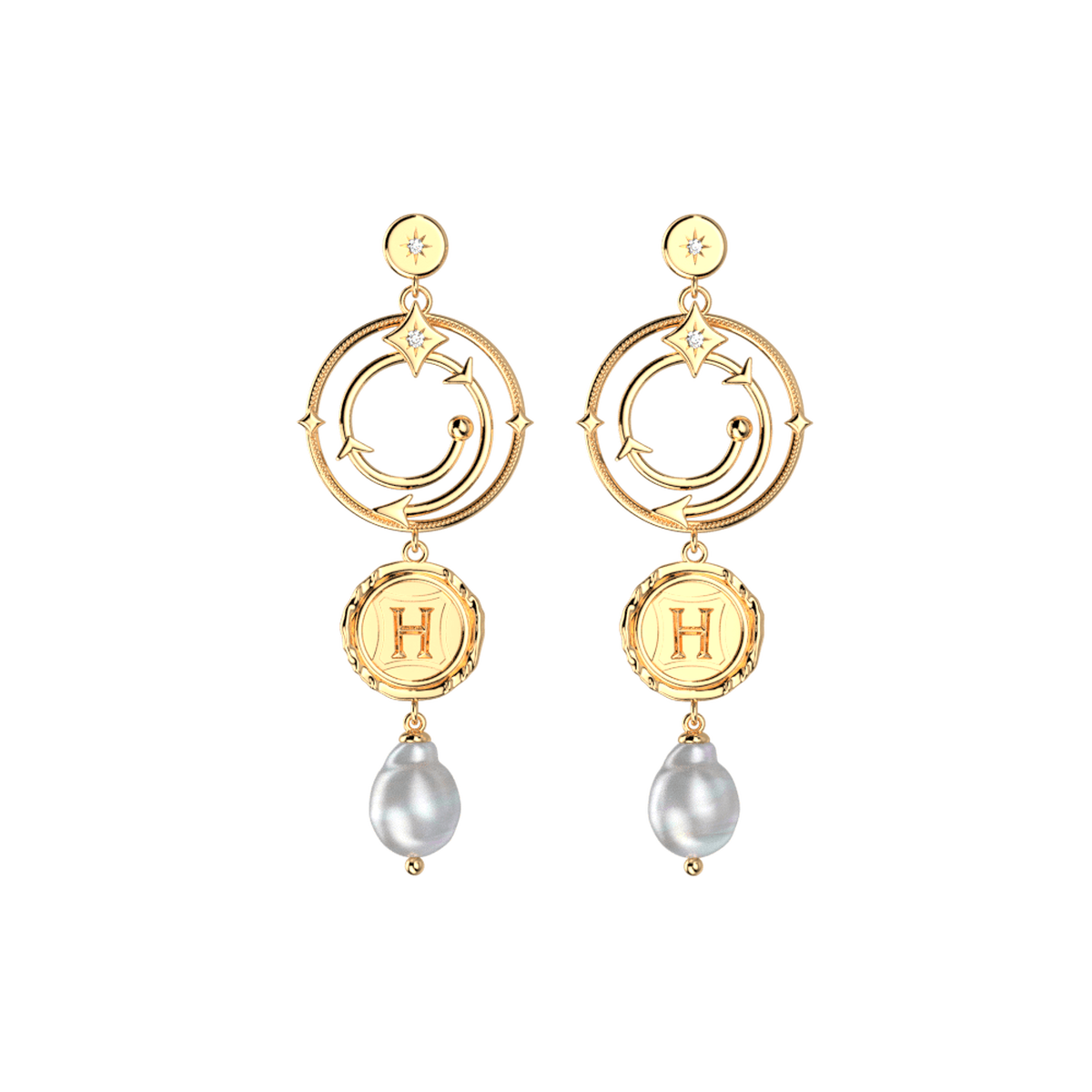 Boucles d'oreilles pendantes Enchantement dorées – Les Georgettes x Harry Potter
