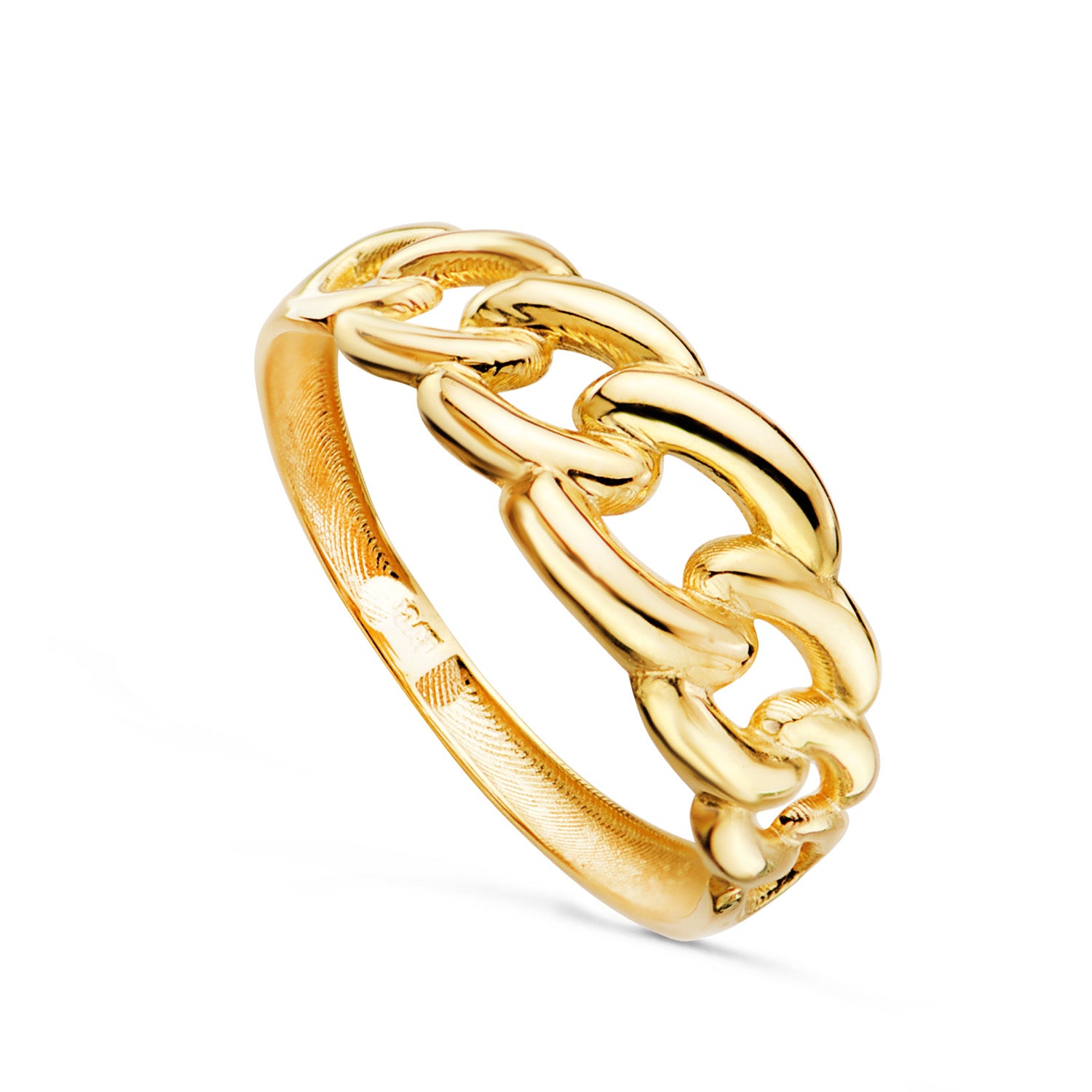 18K Yellow Gold Ring Brilliant Links Width: 7 mm