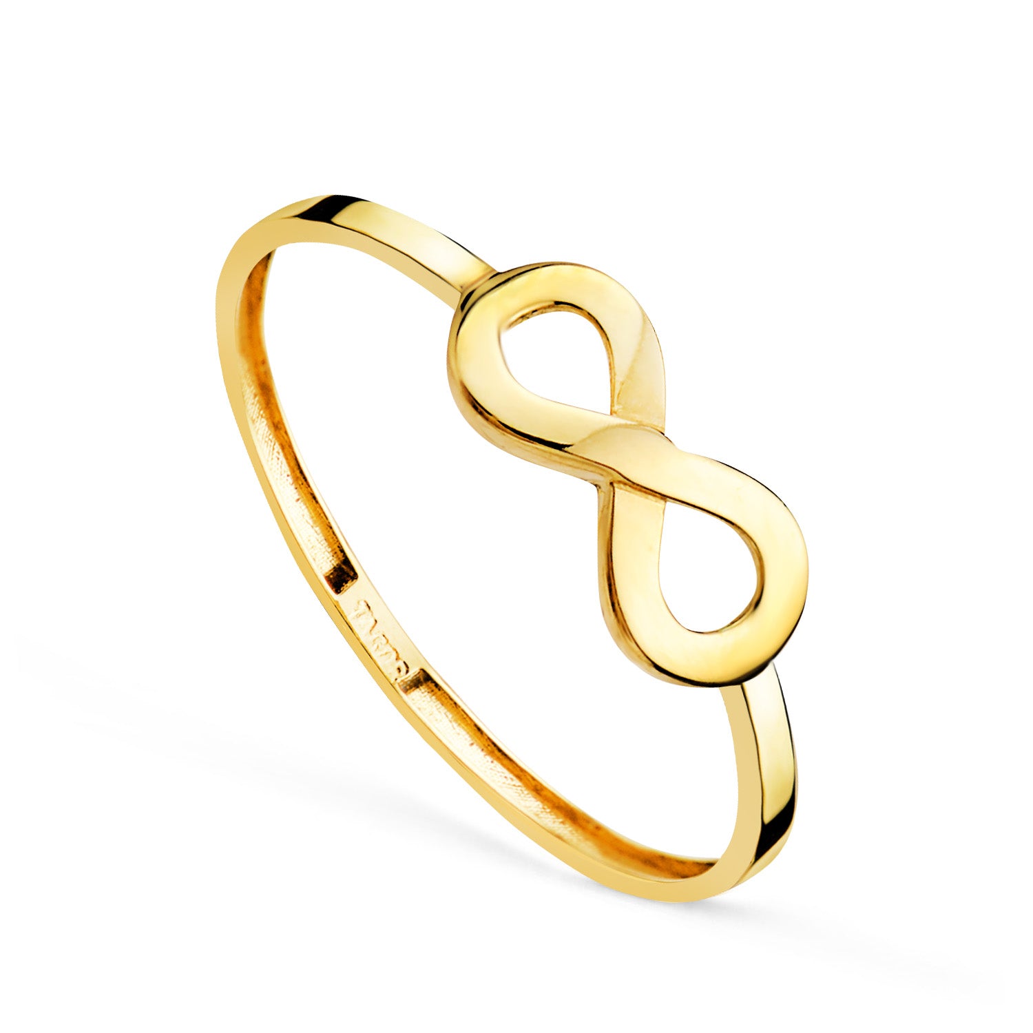 18K Yellow Gold Plain Openwork Infinity Ring 11X5 mm