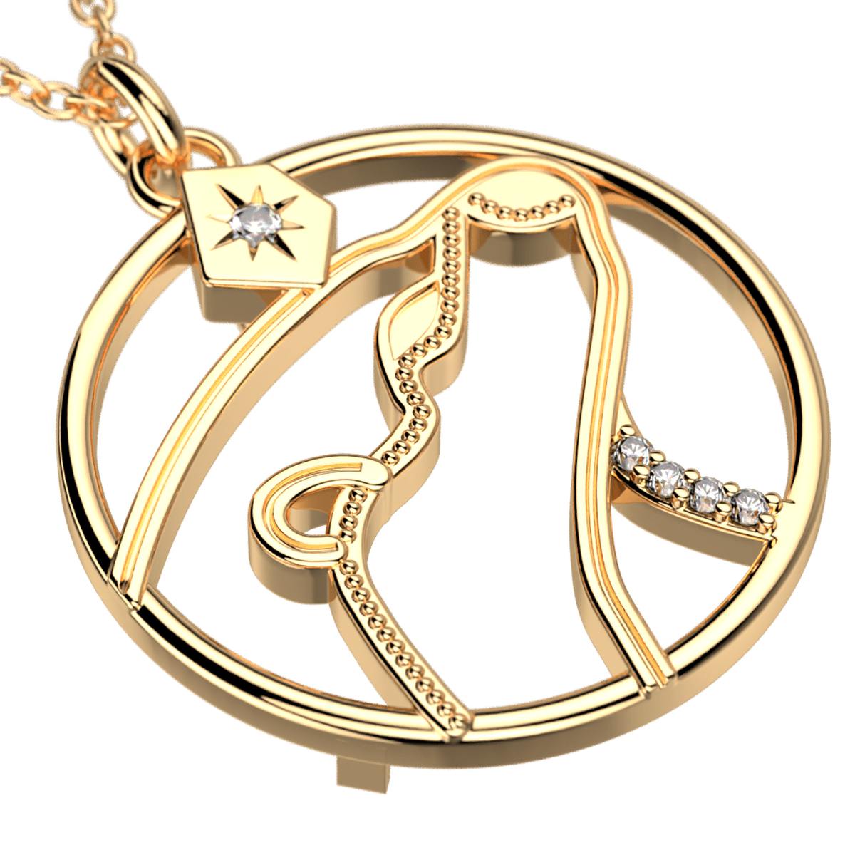 Collier Patronus Loutre doré – Les Georgettes x Harry Potter – vue 2