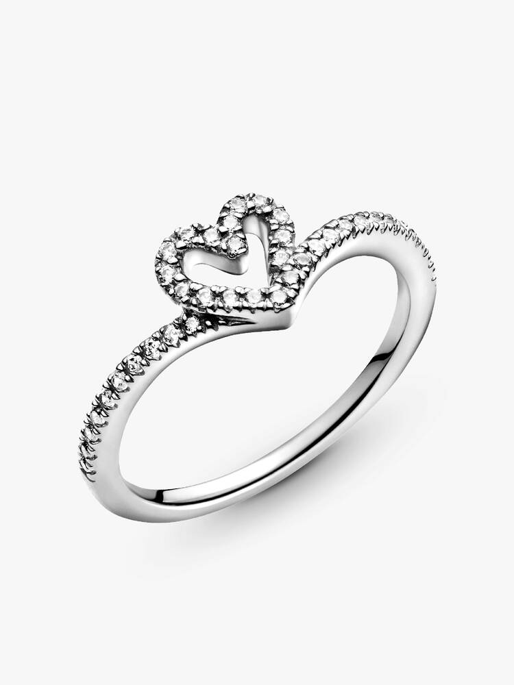 Ring Pandora - Glitrende Chevron-hjerte | 199302C01