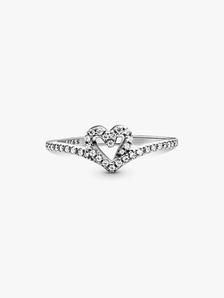 Ring Pandora - Glitrende Chevron-hjerte | 199302C01