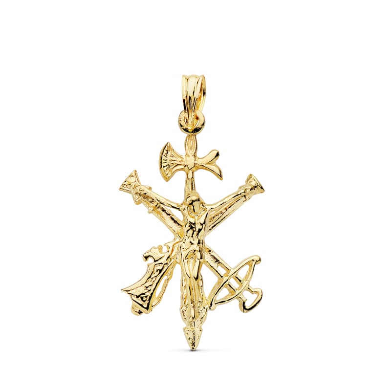 Christ Legion Cross Pendel 18K Gul Guld 29X18 mm