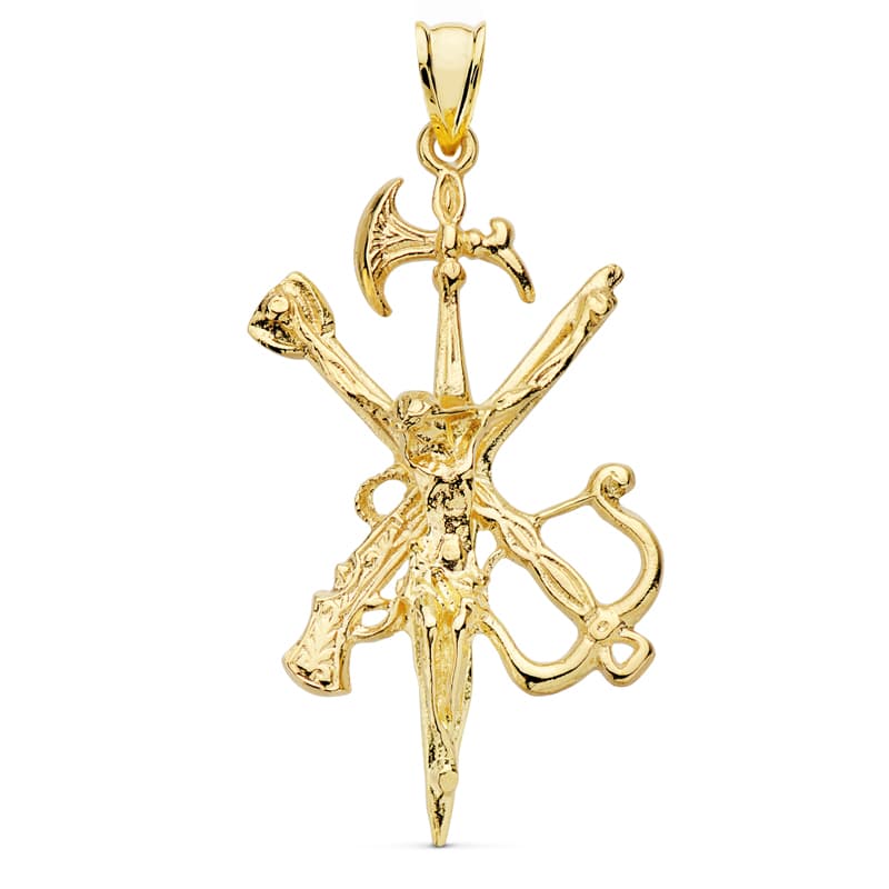 Pendentif Or Jaune 18K Christ Légion 44X25 mm