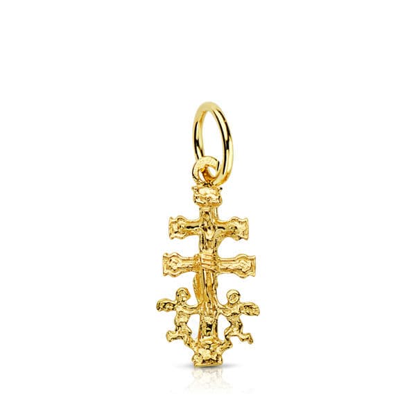 Caravaca Cross i 18K Gul Guld Størrelse: 17 x 8 mm