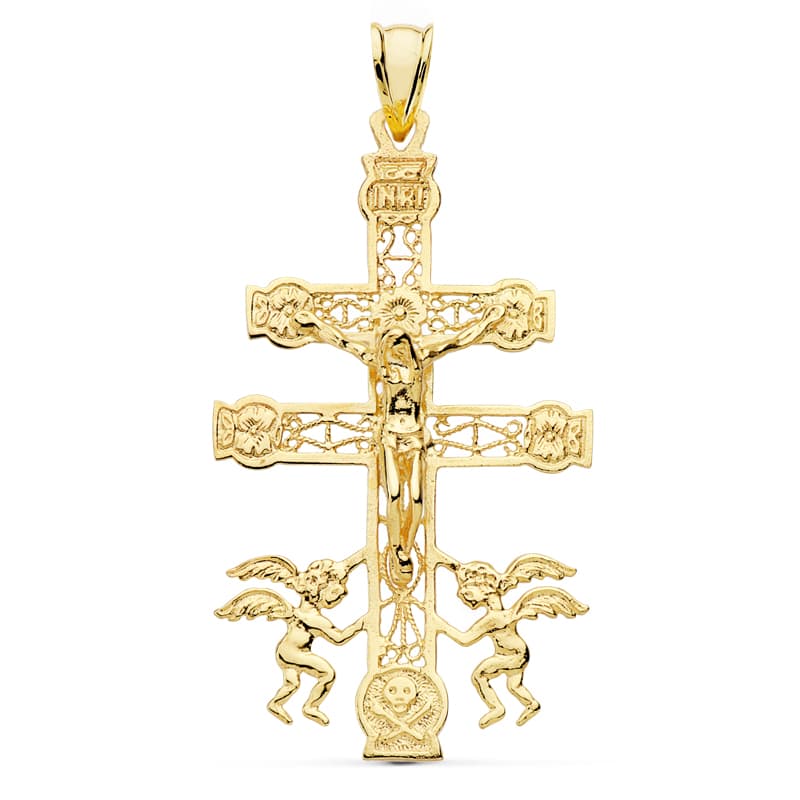 Caravaca Croix Or Jaune 9K 49X27 mm