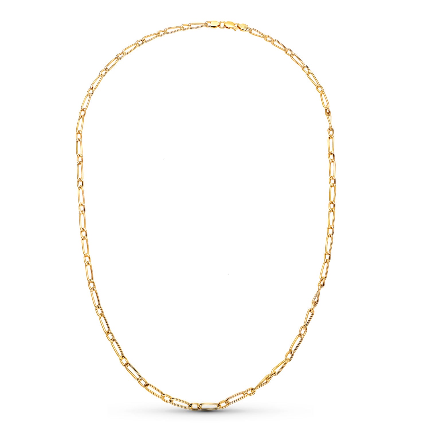 18K Chaîne Figaro 1X1 Creuse 50 Cm. 3 mm 6.10 Gr