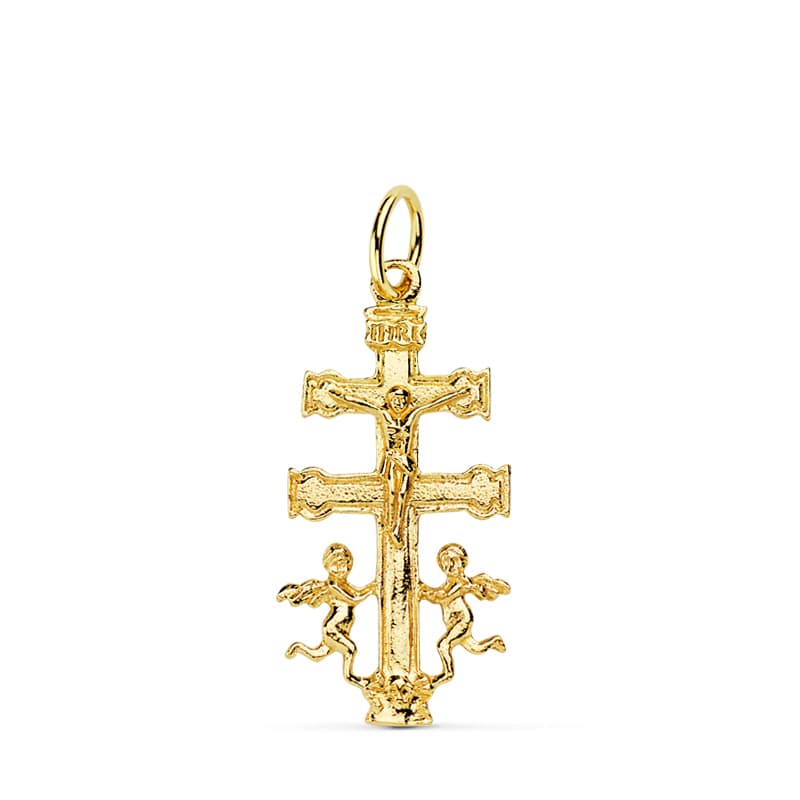 Croce Caravaca Oro Giallo 18K 24X12 mm