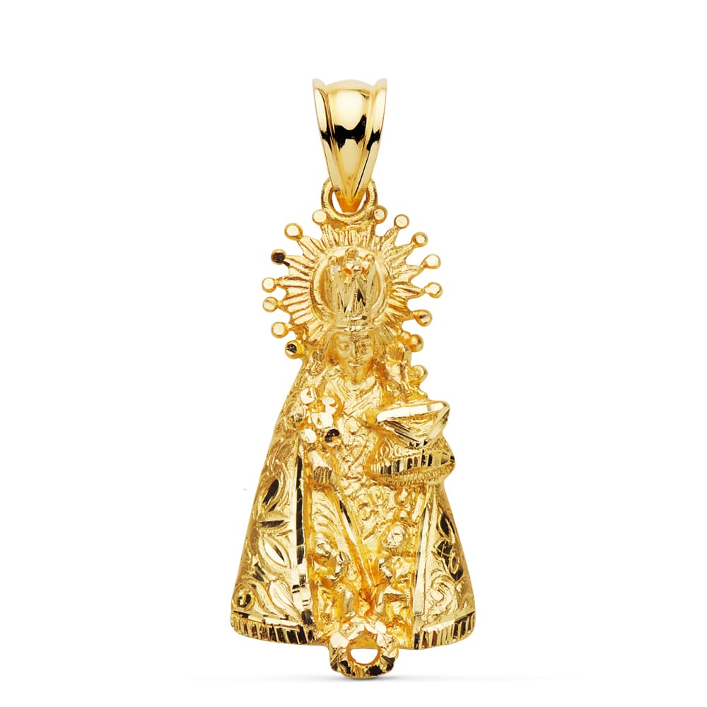 Médaille Or Jaune 18K Vierge de la Silhouette Utile 31X15 mm