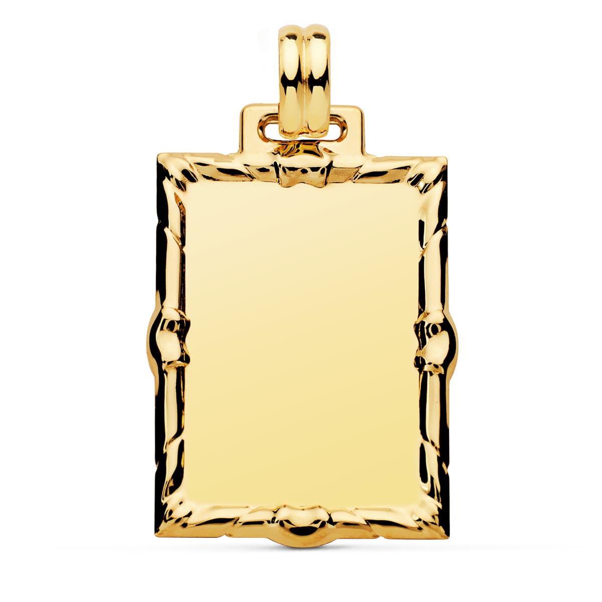 Obdélníkový talíř z 18K žlutého zlata DIAMANT 30X24 mm