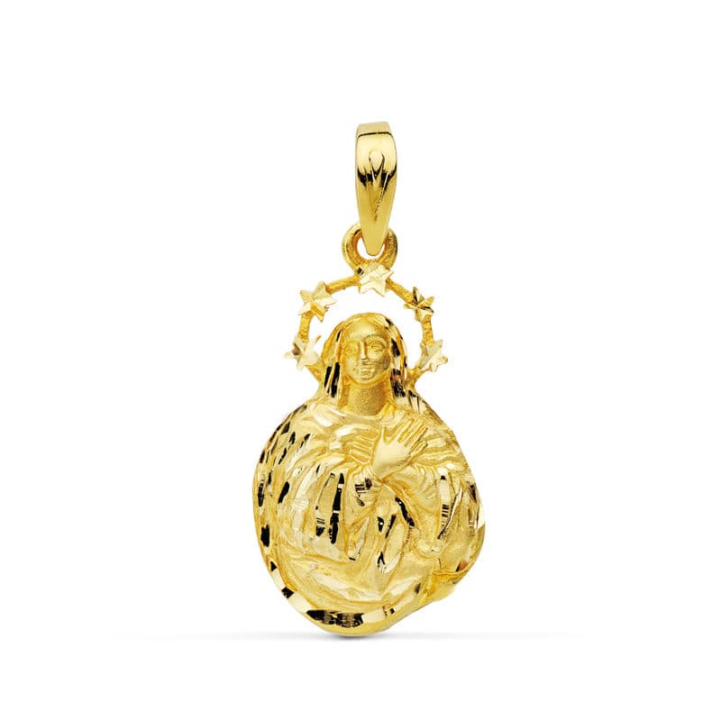 Médaille Or Jaune 18K Vierge Immaculée 28X15 mm 450 Gr