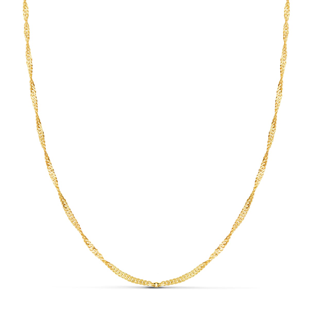 Chaine Creuse Or Jaune de Singapour 18K 1.7 mm 50 Cm