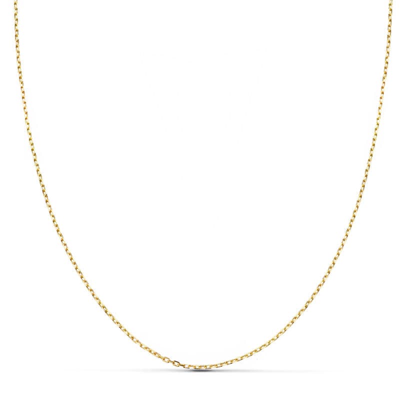 18K Solid Yellow Gold Forced Chain 40 Cm 006 mm