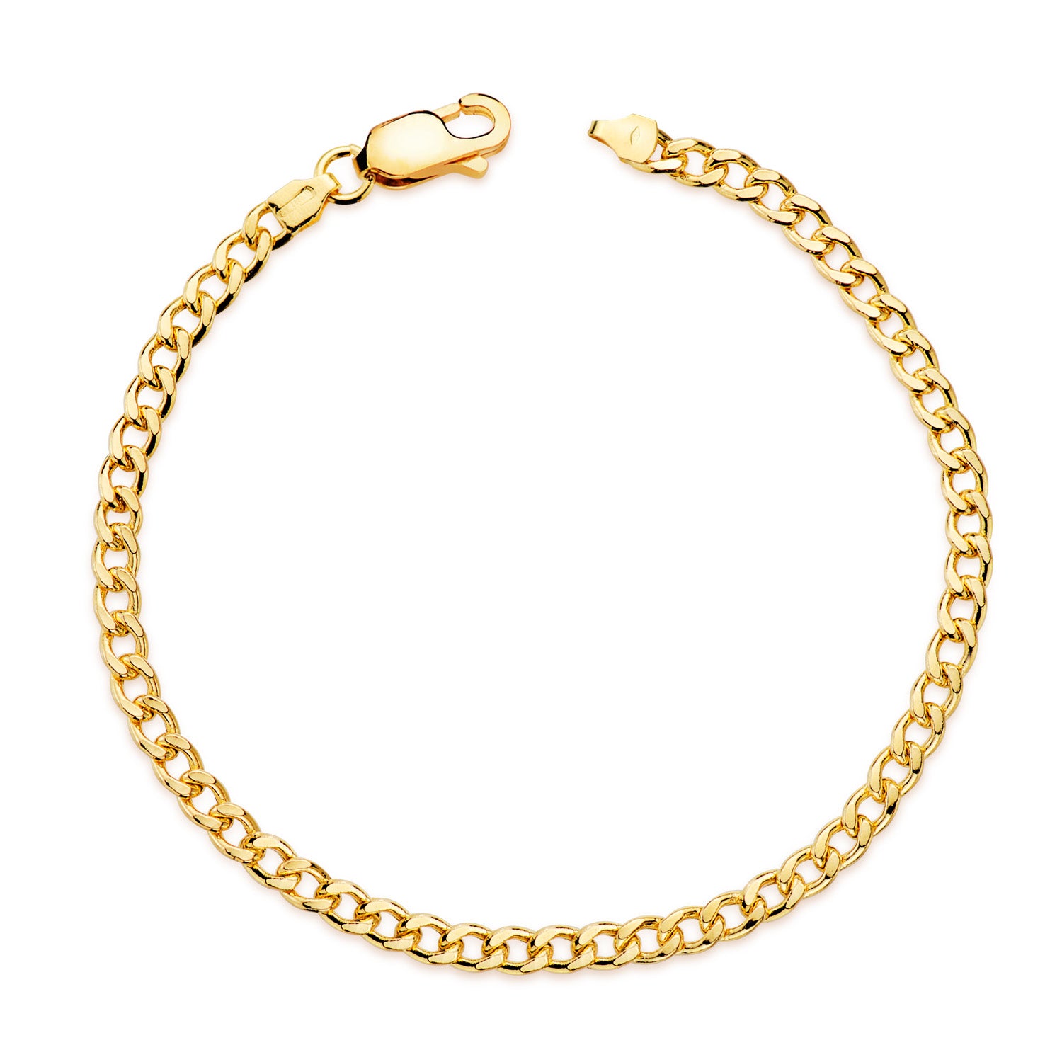 Bracelet Or Jaune 18K Ceinture Creuse Largeur : 3,5MM Longueur : 19 Cm