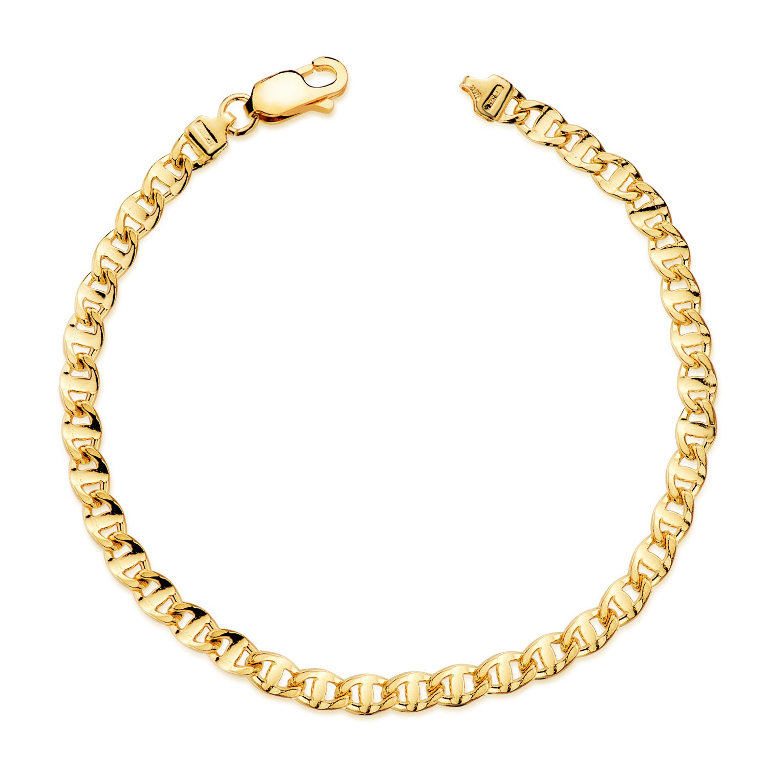 Bracelet à Maillon Dancre Diamantéecreuse Or Jaune 18K Largeur : 4 mm Longueur : 19,5 Cm