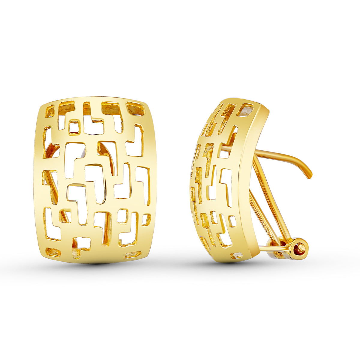 Pendientes Abiertos de Oro Amarillo de 18K con Cierre Omega